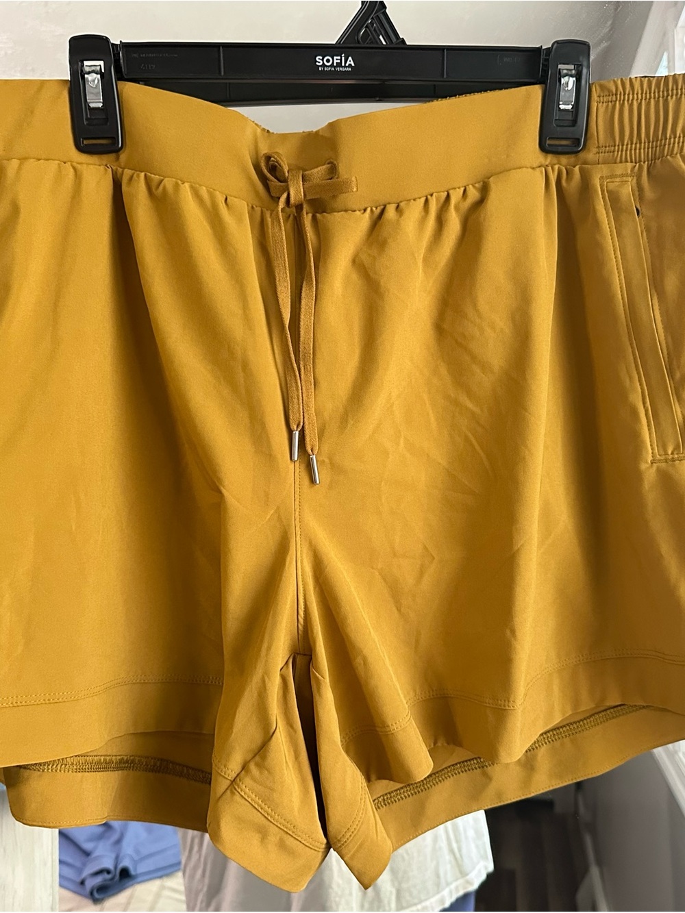 Calia by Carrie underwood  Yellow Athletic Shorts with Elastic‎ Waist XXL New